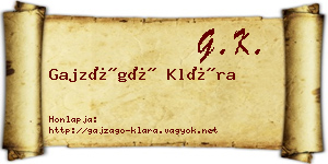 Gajzágó Klára névjegykártya