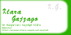 klara gajzago business card
